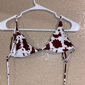 Brown Cow print bikini top